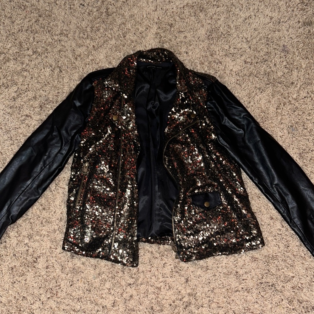 Leather Jacket with sparkles